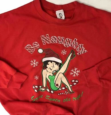 Sudadera Betty Boop Vintage Y2K Vacaciones Be Naughty Navidad Sexy Mujeres Talla XL Foto 1 de 4