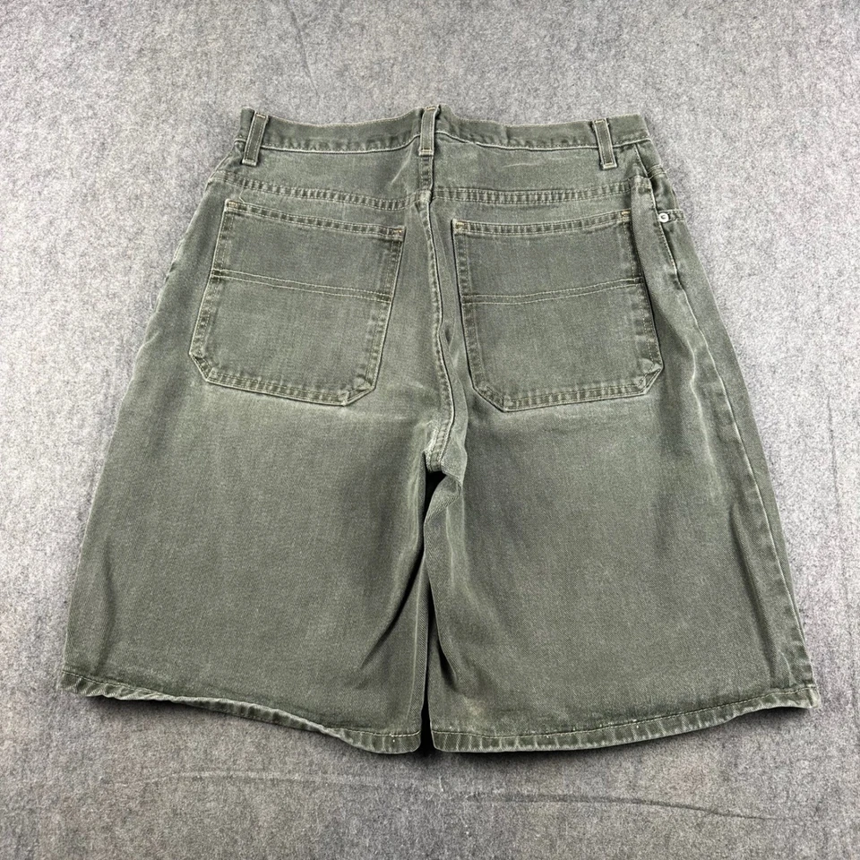 Pantalones Cortos de Jean Sueltos Sueltos Gloria Desteñidos Para Hombre Verde Talla 32 x 9.5 Denim Skate Años 90 De Colección Foto 1 de 4