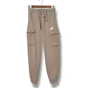Nike Sportswear Club Fleece Joggers 28" Pockets Beige Boys Medium M * - Picture 1 of 8