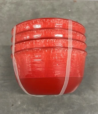 Tommy Bahama Juego De 4 Cuencos De Melamina Rojo Moteado Nuevo Navidad  Foto 1 de 3