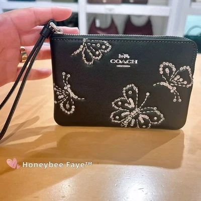 Новый с Ярлыками тренер угловой молнии кошелек с ремешком с пятном/искрящийся бабочка печати CCJ71/CCJ72 - Изображение 1 из 4