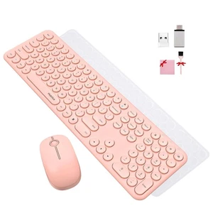 Lindo Combo de Teclado y Ratón Inalámbrico Delgado 2.4GHz USB Inalámbrico Tamaño Completo Sil... - Imagen 1 de 8