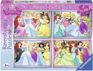 NUEVO Ravensburger 4x100 Piezas Rompecabezas Parachoques Puzzle Pack Princesa Disney - Imagen 1 de 5