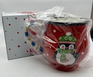 NEW Temp-Tations by Tara Winter Whimsey Red Penguin 16oz Christmas Mug Coffee - Picture 1 of 4