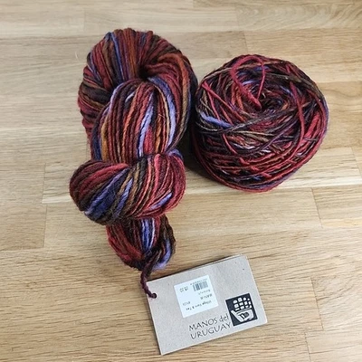 Lot of 2 Skeins Manos Del Uruguay Yarn Aran Corriedale Wool Shade 106 Autumn - Image 1 of 4