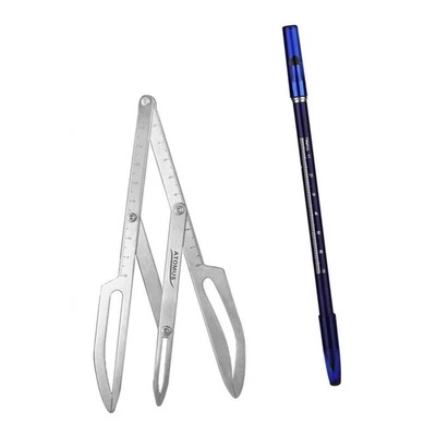 Microblading Tattoo Eyebrow Pencil Makeup Brow Shaping Caliper Ruler Stencil - Image 1 of 4