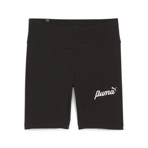 PUMA Essential 7 Inch Script Short Leggings Womens Black Casual Athletic Bottoms - Picture 1 of 2