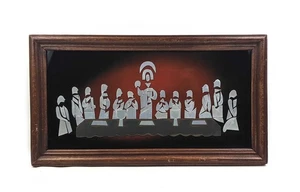 Vintage Mid Century Modern Letztes Abendmahl Metall Wandbild von Jose Garro - Bild 1 von 9