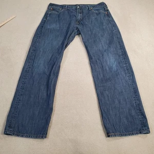 Levis 569 Jeans Mens 36x34 Blue Loose Straight Relaxed Fit Faded Dark Wash Denim - Picture 1 of 11