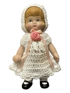 SELTENE Daisy Kingdom blonde Dollys Puppe 3-1/2" gehäkeltes Kleid #4036-12241 süß - Bild 1 von 5