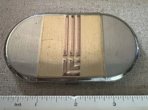 Vintage Art Deco Lucien Lelong 14K Gold & Platinum Plated Compact - Picture 1 of 12
