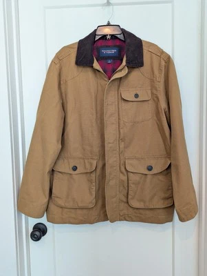 Roundtree &York Mens L Canvas Barn Jacket Chores Lined Pockets - Image 1 of 4