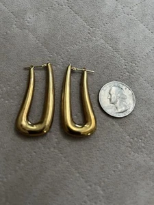 Italian Italy 14k 6 grams hollow earrings - Picture 1 of 2