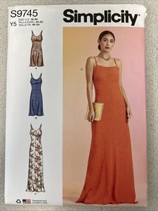 UNCUT Simplicity S9745 Misses Schlupfkleid in 3 Längen Y5 (18-26) Schnittmuster - Bild 1 von 3