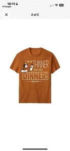 I Was Thinner Before Dinner Big Dogs Tee Shirt Large XLarge 2X Rust Cotton - Picture 1 of 5