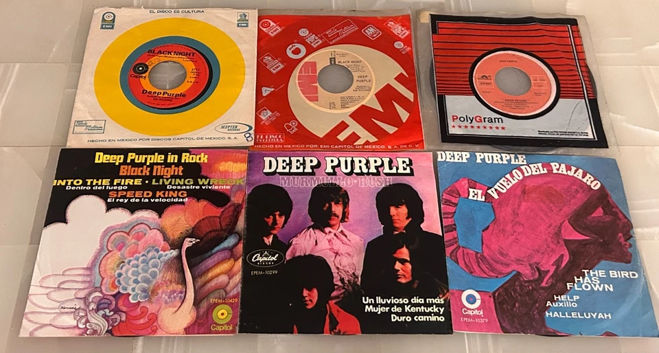 DEEP PURPLE Lot of 6 MEXICO SINGLES & EPs Ian Gillan Ritchie Blackmore HARD ROCK - Image 1 of 3
