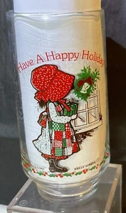 Coca Cola Holly Hobbie Christmas Glasses Limited Edition 1970's Gift of Joy Vtg - Picture 1 of 20