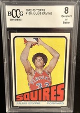 1972-73 Topps #195 Julius Erving Rookie Card BCCG 8 Sharp Card