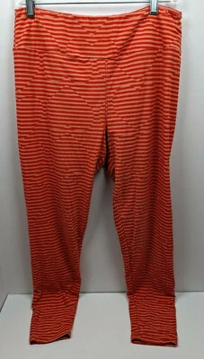 Leggings LuLaRoe Altos Curvilíneos Naranja Rojo Rayas Corazones Usados en Excelente Condición Foto 1 de 4