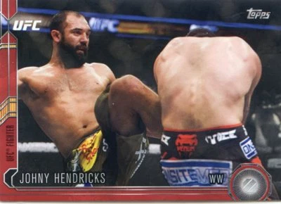 2015 Topps UFC Chronicles JOHNY HENDRICKS Red Parallel MMA SP Card #85 Ruby #5/8 - Image 1 of 2
