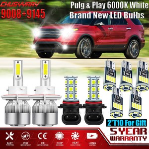 For Ford Explorer 2006 2007 2008 2009 2010 LED Headlights+Fog Light Bulbs Bright
