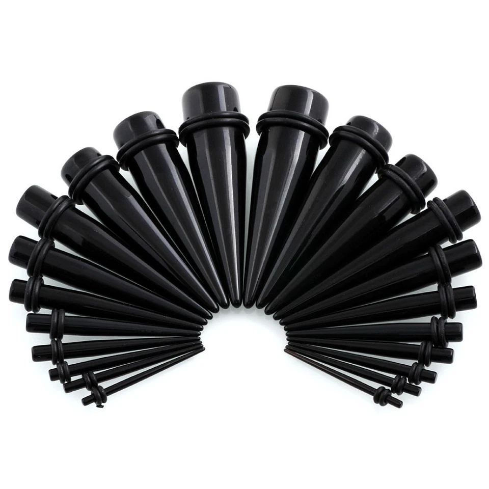 18er SET SCHWARZ DEHNSTIFT DEHNER DEHNSTAB TAPER OHR PLUG TUNNEL PIERCING DEHN - Bild 1 von 1