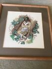 Owl Completed Cross Stitch In Frame