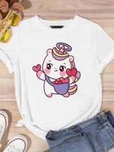 Casual Summer Sexy Tops Women Kawaii Print Graphic Tees T-Shirt Clothes Women's - Picture 1 of 3