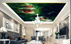 3D Blue Stars Magic Sky 7 Ceiling Wall Paper Print Wall Indoor Wall Murals CA  - Picture 1 of 6