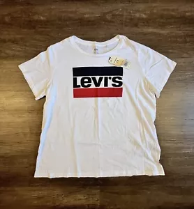 Levi T-Shirt Women's 1XL Tricot Crew Collar Short Sleeve White A28 - Picture 1 of 6