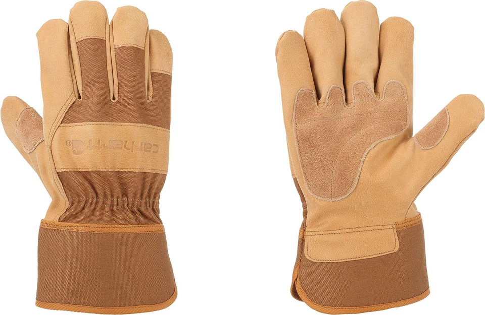 Guantes de trabajo Carhartt para hombre con puño de seguridad de cuero de grano aislado Foto 1 de 3