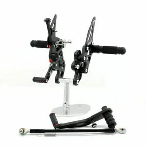 Rearsets Footpegs Pedals Fits Suzuki GSX-R600 GSXR 750 K6 K7 K8 K9 L0 BlackUK - Picture 1 of 4