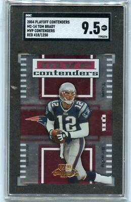 2004 PLAYOFF CONTENDERS #MC-14 TOM BRADY "MVP CONTENDERS RED" #418/1250, SGC 9.5 - Imagem 1 de 2