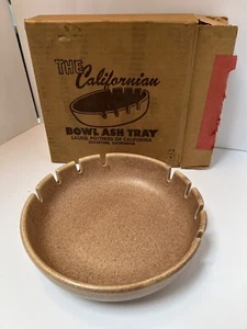 Laurel of California Pottery Speckle Brown Nutmeg Mid Century Ashtray W/box!! - Picture 1 of 8