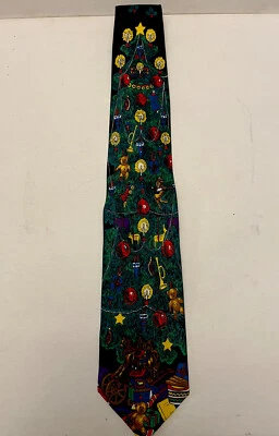 Corbata de árbol de Navidad de seda para hombre con adornos regalos juguetes oropel de Surrey Foto 1 de 4