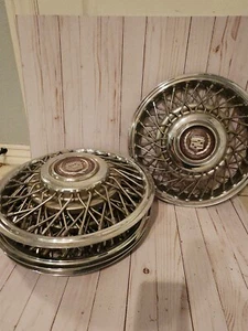 OEM 1989-93 Cadillac Deville Eldo Seville 14” Wire Spoke Hubcap Wheel Cover - Picture 1 of 8