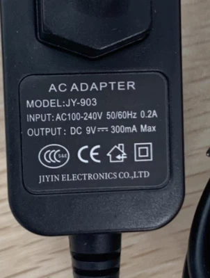 JY-903 9V 300mA 5.5*2.1 Power Adapter Charger - Bild 1 von 2