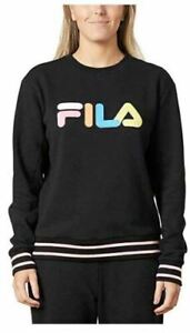 Fila Womens French Terry Sweatshirt (Black/Candy Pink, Small) 1364532 (1058)