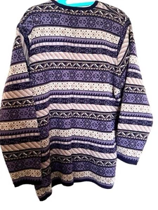 JH Collectibles Damen Pullover gemustert Gr. L lila und grau - Bild 1 von 5