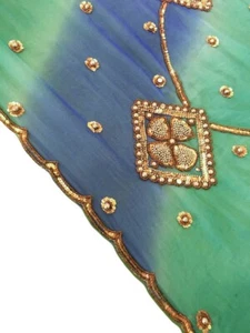 Georgette Dupatta Scarf Vintage Indian Embroidered Long Stole For Woman LD7155 - Picture 1 of 8