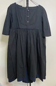 Miu Miu Empire Waist Babydoll Black Navy Dress - Picture 1 of 4