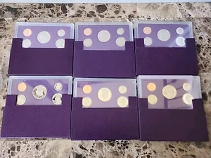 Lot 6 1991 (x3) 1992 (x2) 1993 S Proof Set U.S. Mint Proof Coin Sets Box Purple - Picture 1 of 2