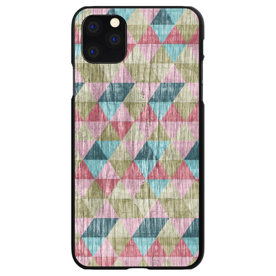 Hard Case Cover for iPhone / Samsung Galaxy Multi Color Rainbow Wood - Image 1 of 1
