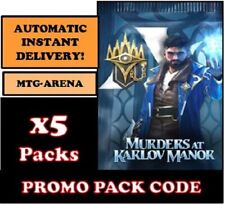 MAGIC MTGA MTG ARENA CODE CARD MURDERS KARLOV MANOR 5 BOOSTER PACKS PROMO PACK