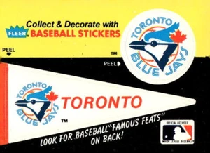 Toronto Blue Jays Pennant 1986 Fleer - Team Stickers - Jack Chesboro Back - Picture 1 of 2