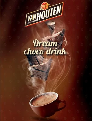 Van Houten hot Chocolate incup 73mm for in cup vending machine Darenth Klix etc*