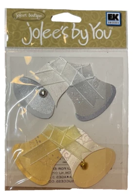 Gold/Silver Bells~Wedding~Dimensional Scrapbook Sticker Embellish~Jolee'By You - Image 1 of 2