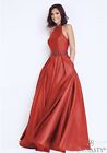 Dynasty Aruba Red Long Dress 1023111 Size 10 Ball Gown Pockets Halter Neck Prom