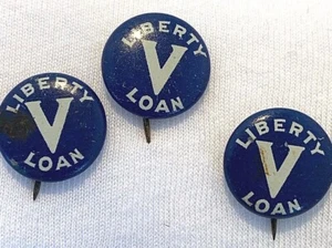 VINTAGE LIBERTY V LOAN METAL PIN 1918 WW I AMERICAN ART WORKS COSHOCTON OHIO - Picture 1 of 2