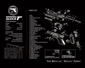 Pistol Cleaning Bench Glock Mat 17''X14'' w/Pistol Parts List View Non-Slip NEW - Picture 1 of 4